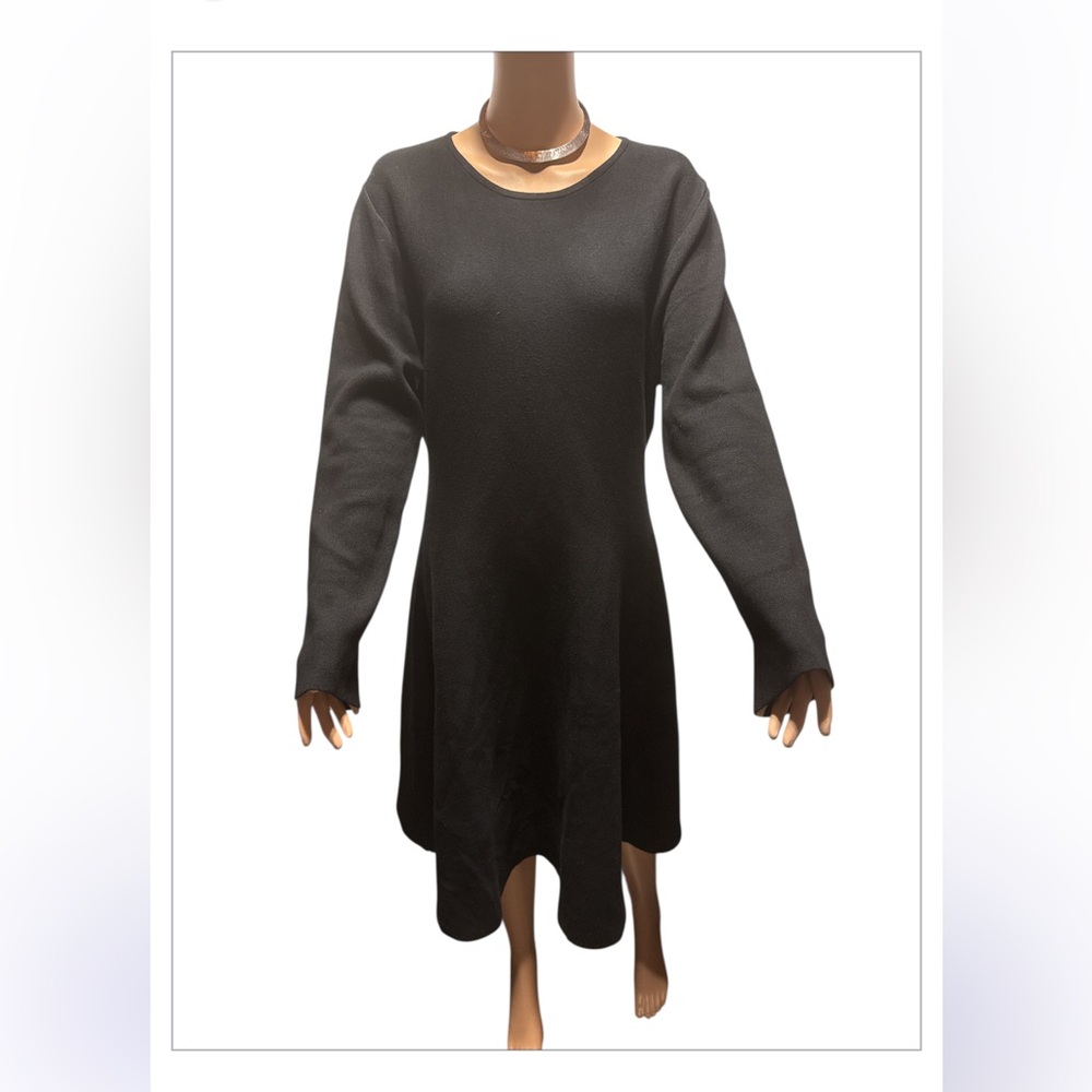 By MM‎ Black Dress XL Slimming Fit Flare Hem Modest Styling